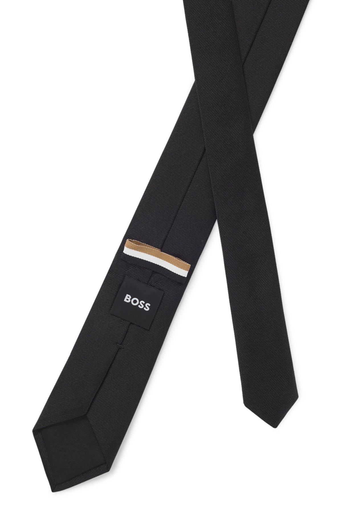 BOSS - Italian-made tie in pure-silk jacquard - Black Product Image