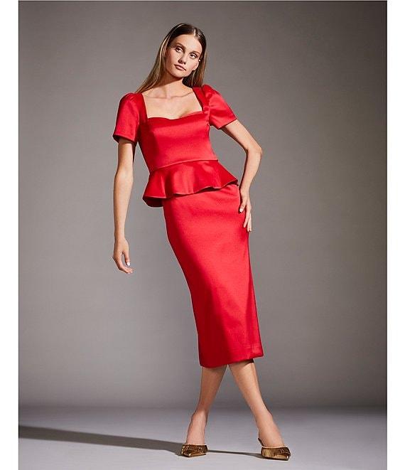 Antonio Melani Gwendolyn Sweetheart Neck Sheath Midi Dress Product Image