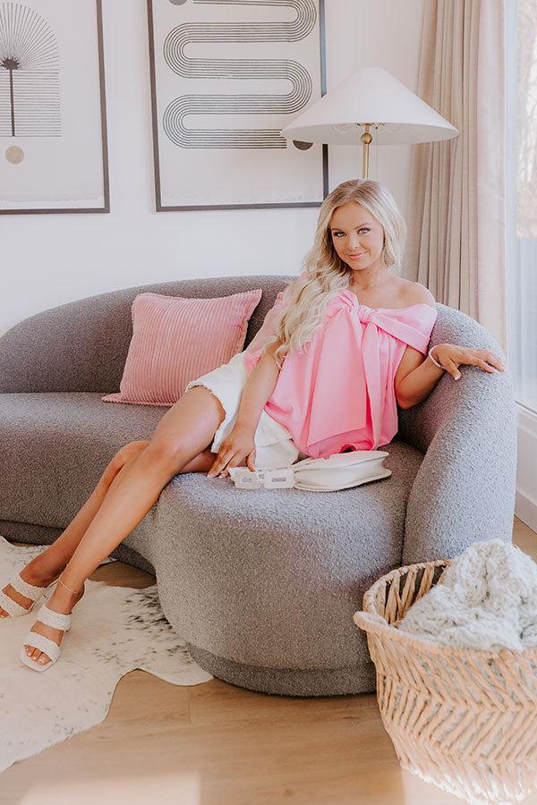 Sweet Statement Off Shoulder Top in Pink Product Image