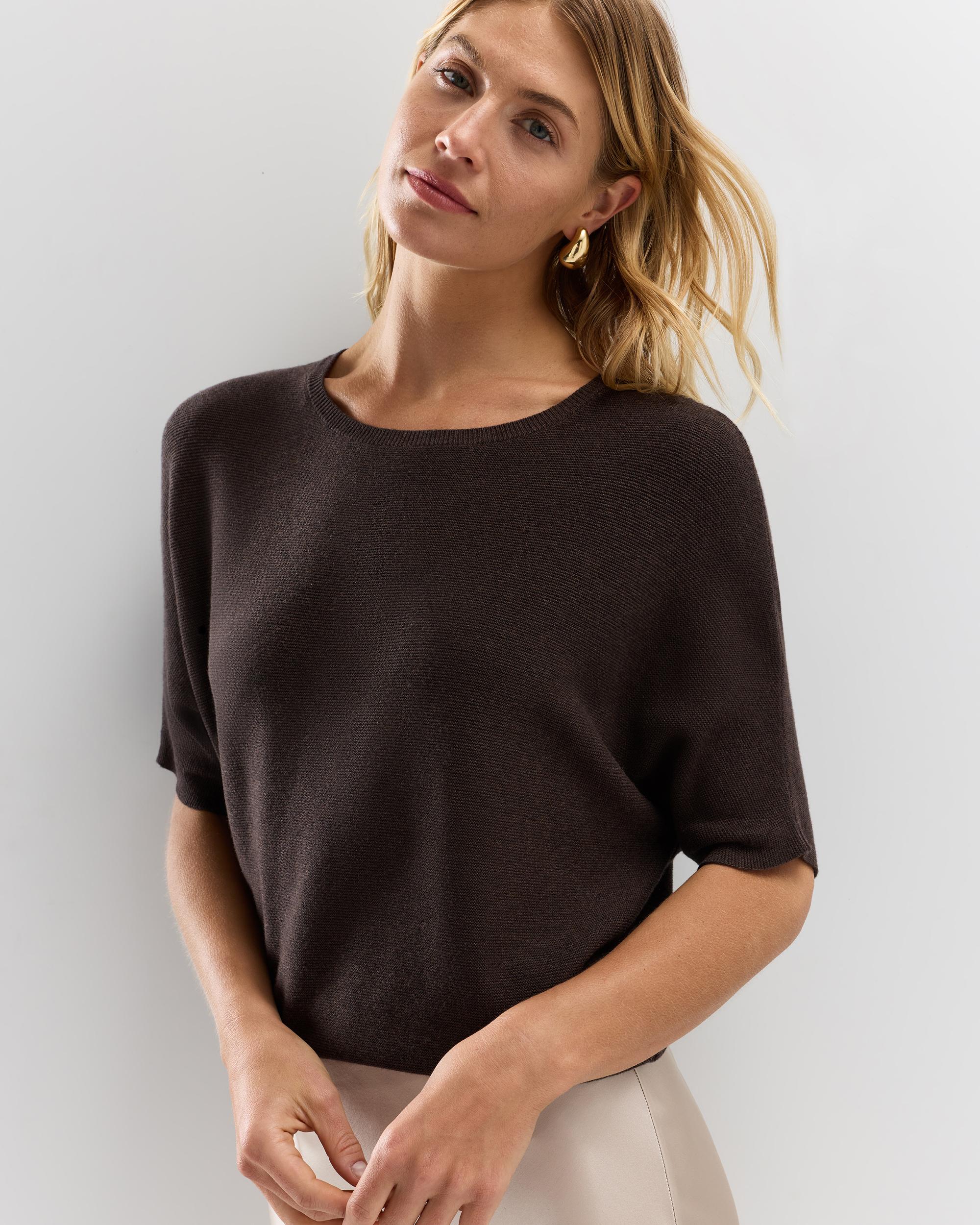 Quince | Women's Lightweight Cotton Cashmere Link-Stitch Dolman Sweater Size XS Product Image