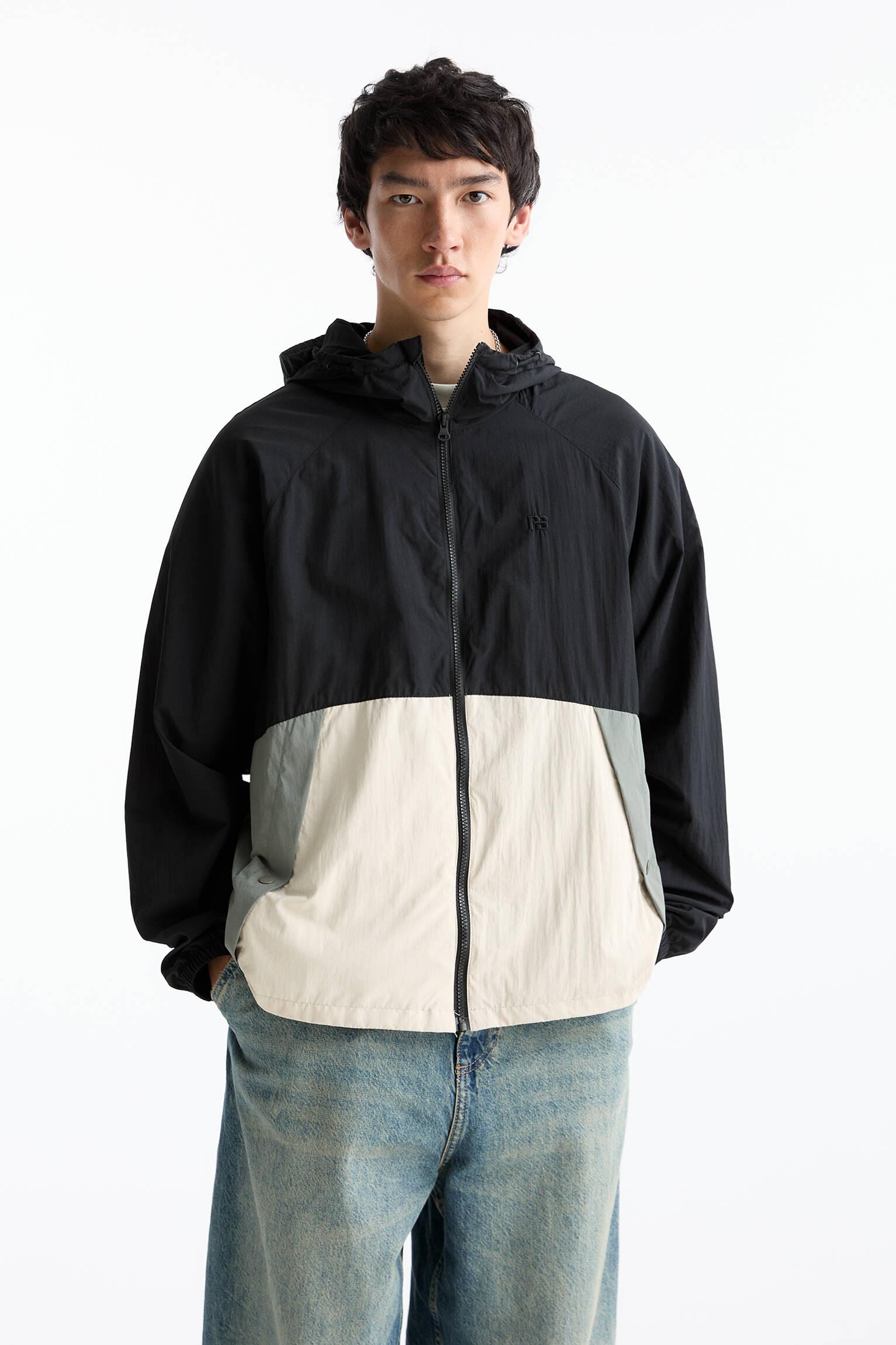 Lightweight color block raincoat Product Image