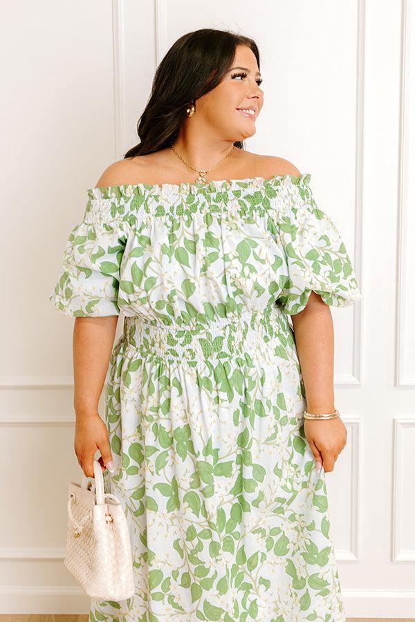Honeysuckle Fields Floral Midi Dress Curves Product Image