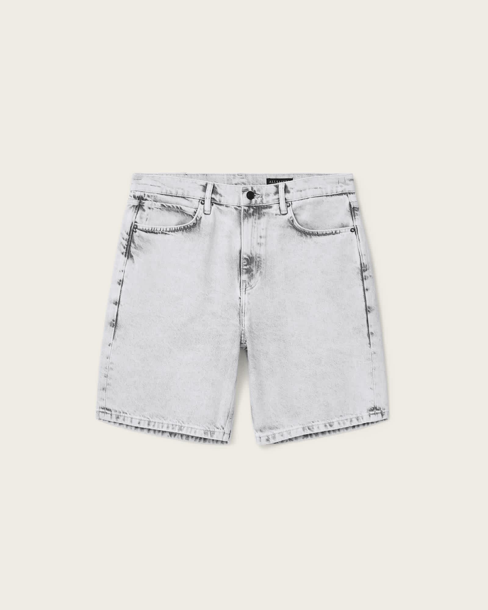 Lenny Loose Fit Denim Shorts Bleached Grey | ALLSAINTS US Product Image