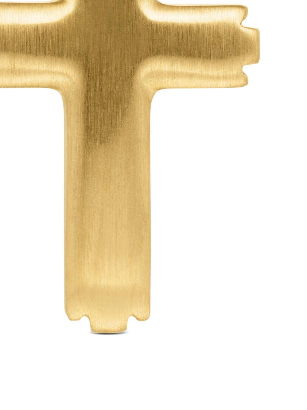 18kt yellow gold Deco Cross diamond pendant (34mm) Product Image