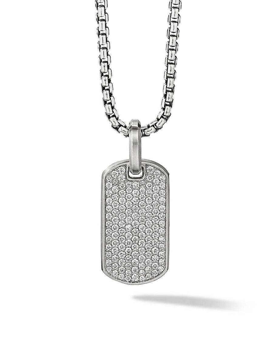 Mens Chevron Tag in Sterling Silver Product Image