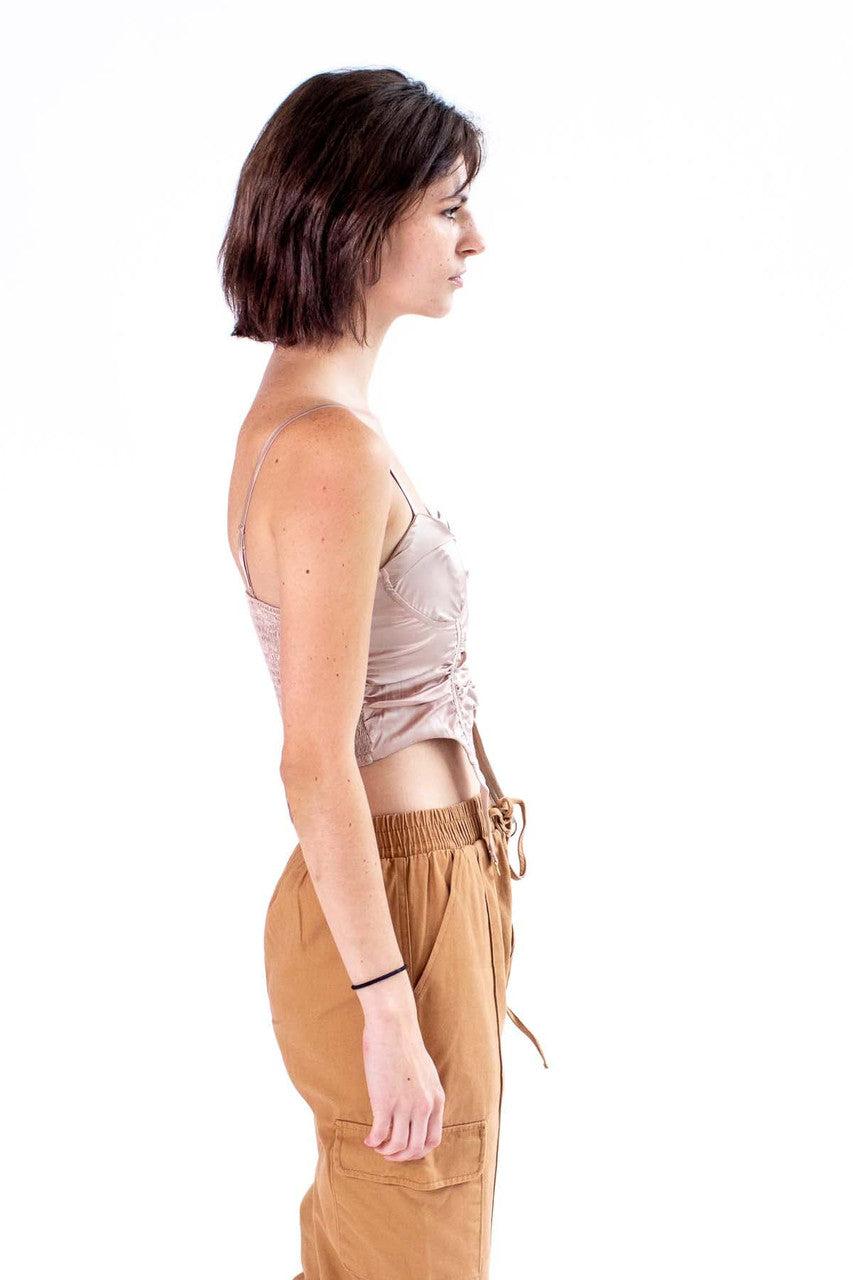 Champagne Satin Corset Product Image