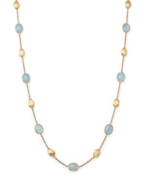 Womens Siviglia 18K Yellow Gold & Aquamarine Station Necklace Product Image