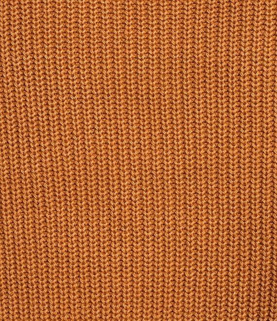 tyler boe Ribbed Knit Round Neck Long Sleeve Cross Stitched Sweater Product Image