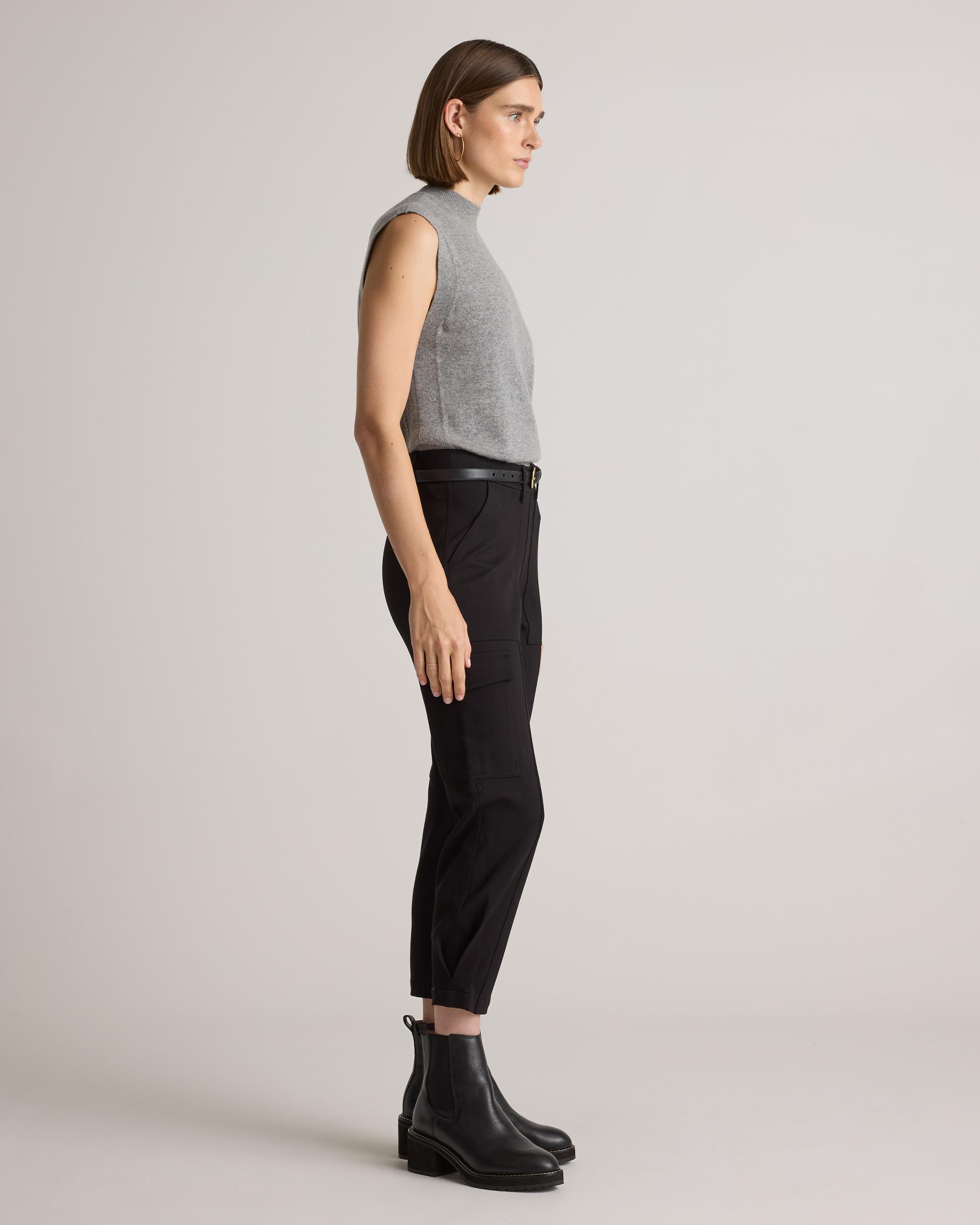 Quince | Women's Ultra-Stretch Ponte Tapered Cargo Pants Size XL, Rayon Product Image