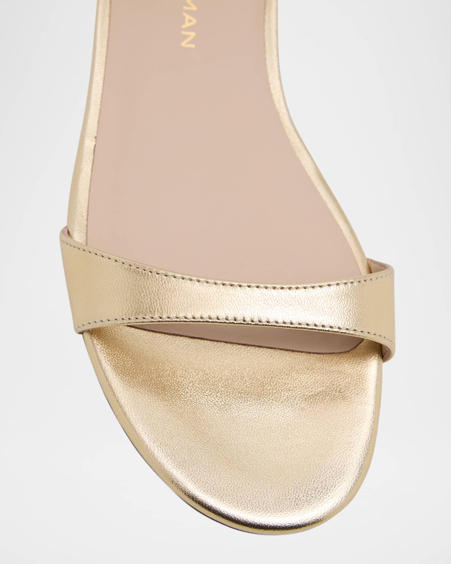 Nudist Metallic Ankle-Wrap Sandals Product Image