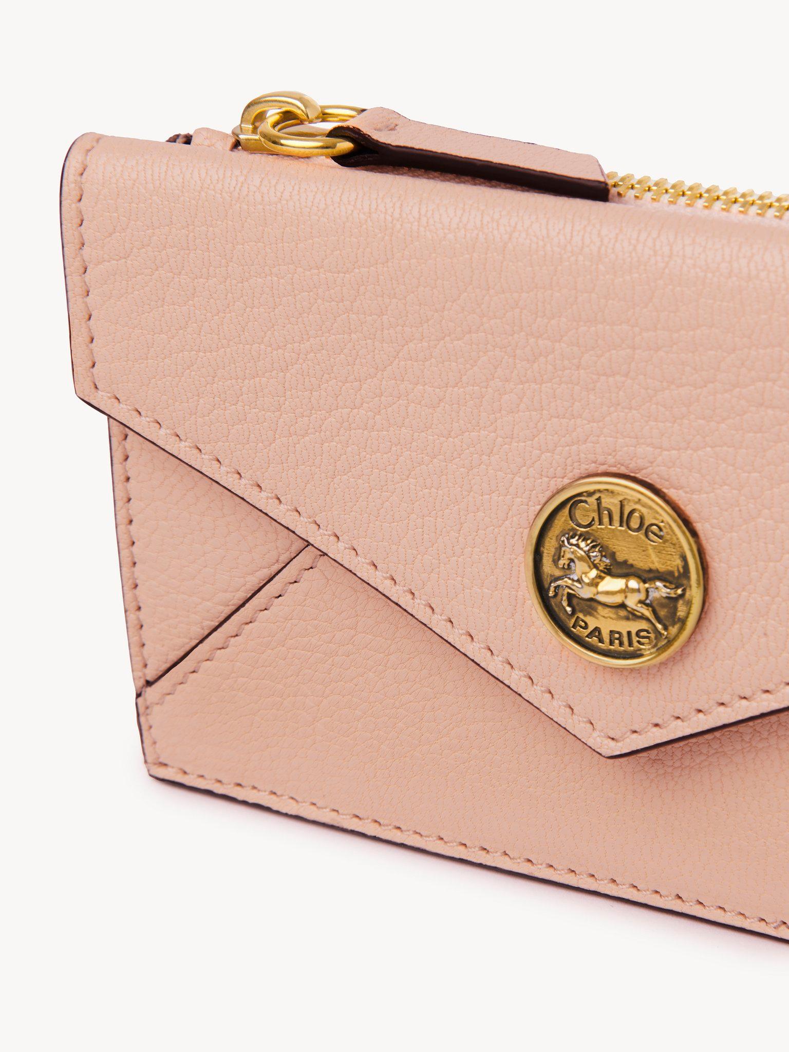 Small Envelope purse with card slots in grained leather Product Image