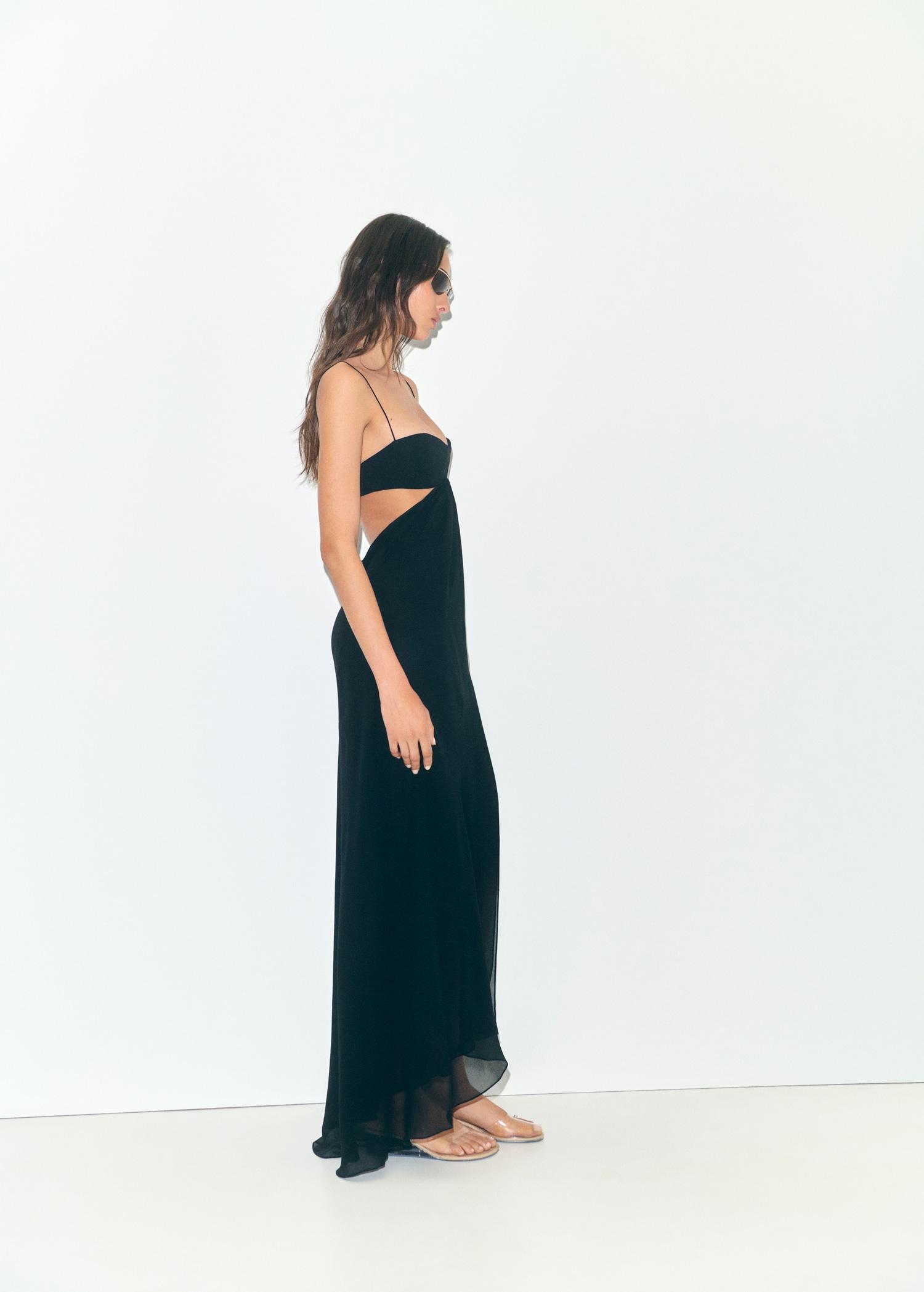 Dress with asymmetrical hem and cut-out - Women | MANGO USA Product Image