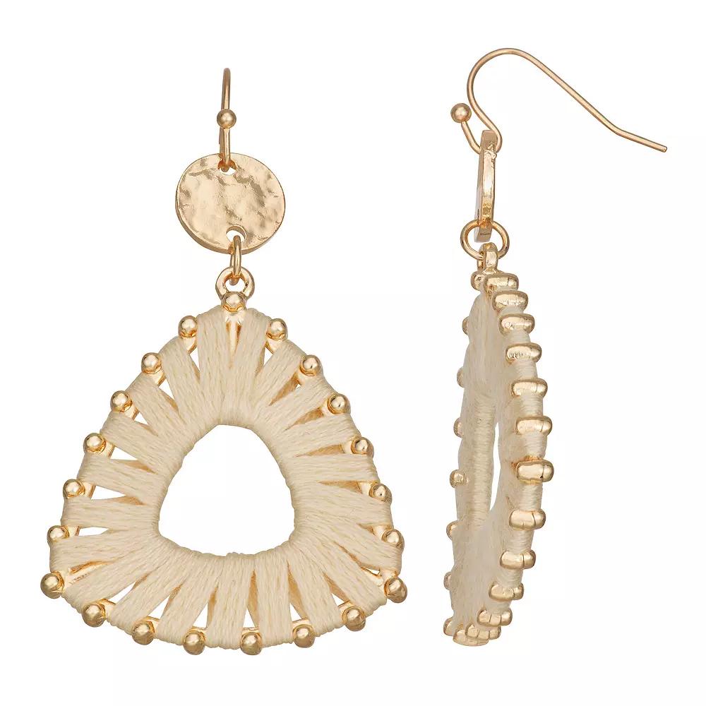 Emberly Gold Tone Thread Wrap Dangle Earrings, Women's, None Product Image