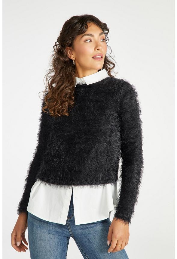 JustFab Margaux Platform Loafer Pump Womens Black/ White Size 8.5 Product Image