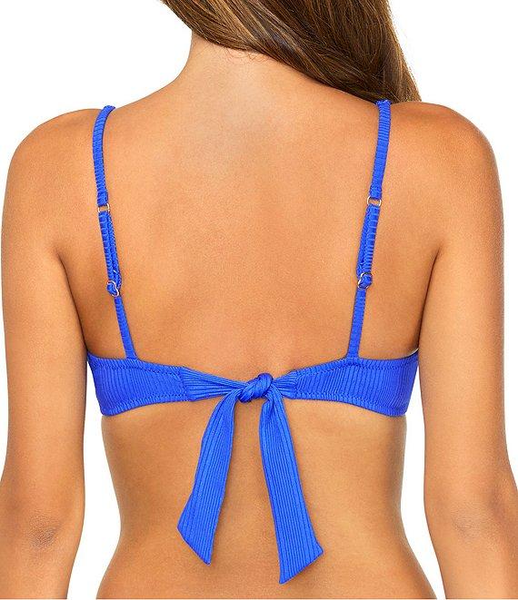 Raisins Souls Solids Rib Texture Soft V-Waist Shirred Hipster Swim Bottom Product Image