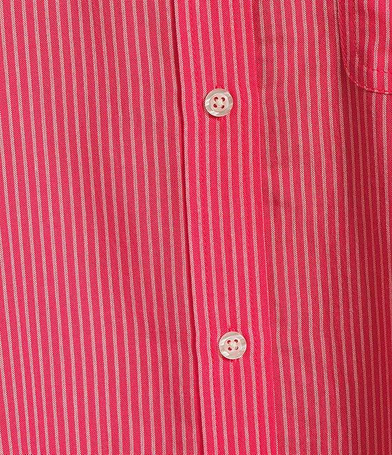 Copper Key Mini Stripe Print Oversized Fit Button-Front Woven Shirt Product Image