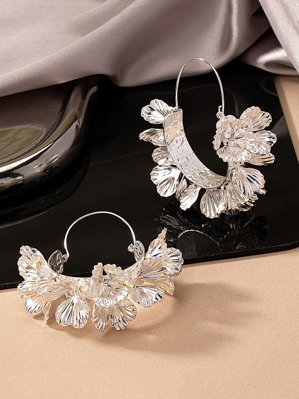 Flower Shape Geometric Drop Earrings Earrings Accessories Product Image