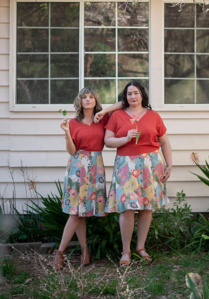 Dolman Top in Coral Challis Product Image