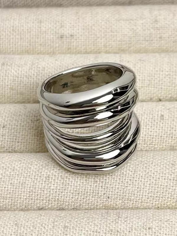 Geometric Shiny Solid Color Rings Accessories Product Image