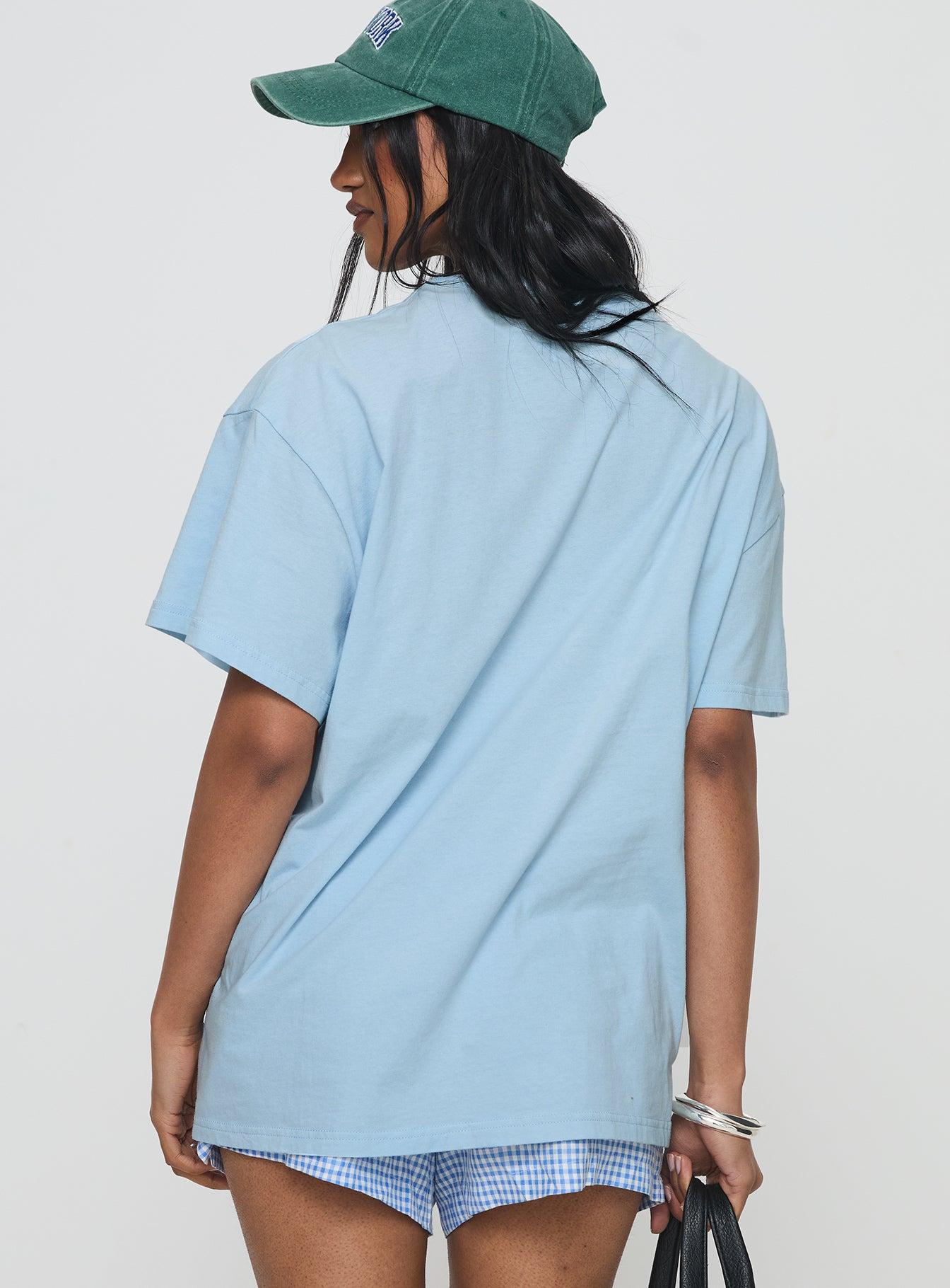 Grocery Run Oversized Graphic Tee Blue Product Image