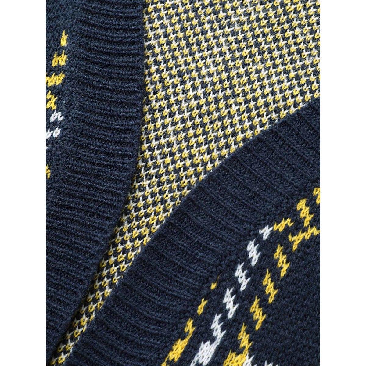 Plus Size Kimono Collar Plaid Pocket Cardigan Indigo Women Casual Loose Long Sleeve Everyday Cardigans BloomChic 14-16/1X Product Image