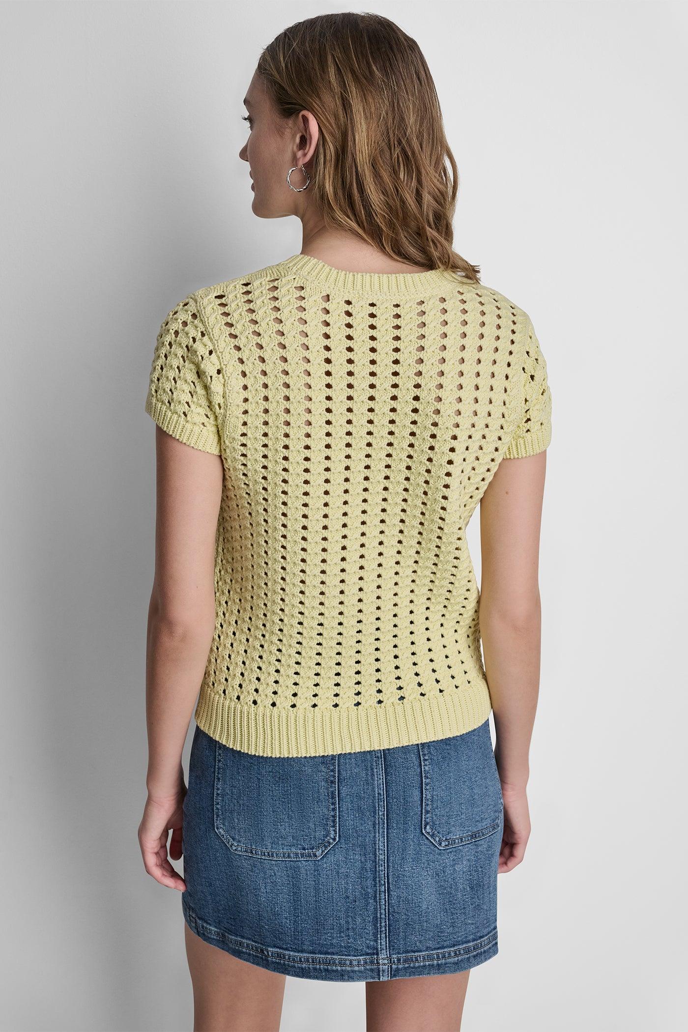 CHUNKY POINTELLE SHORT SLEEVE SWEATER Product Image