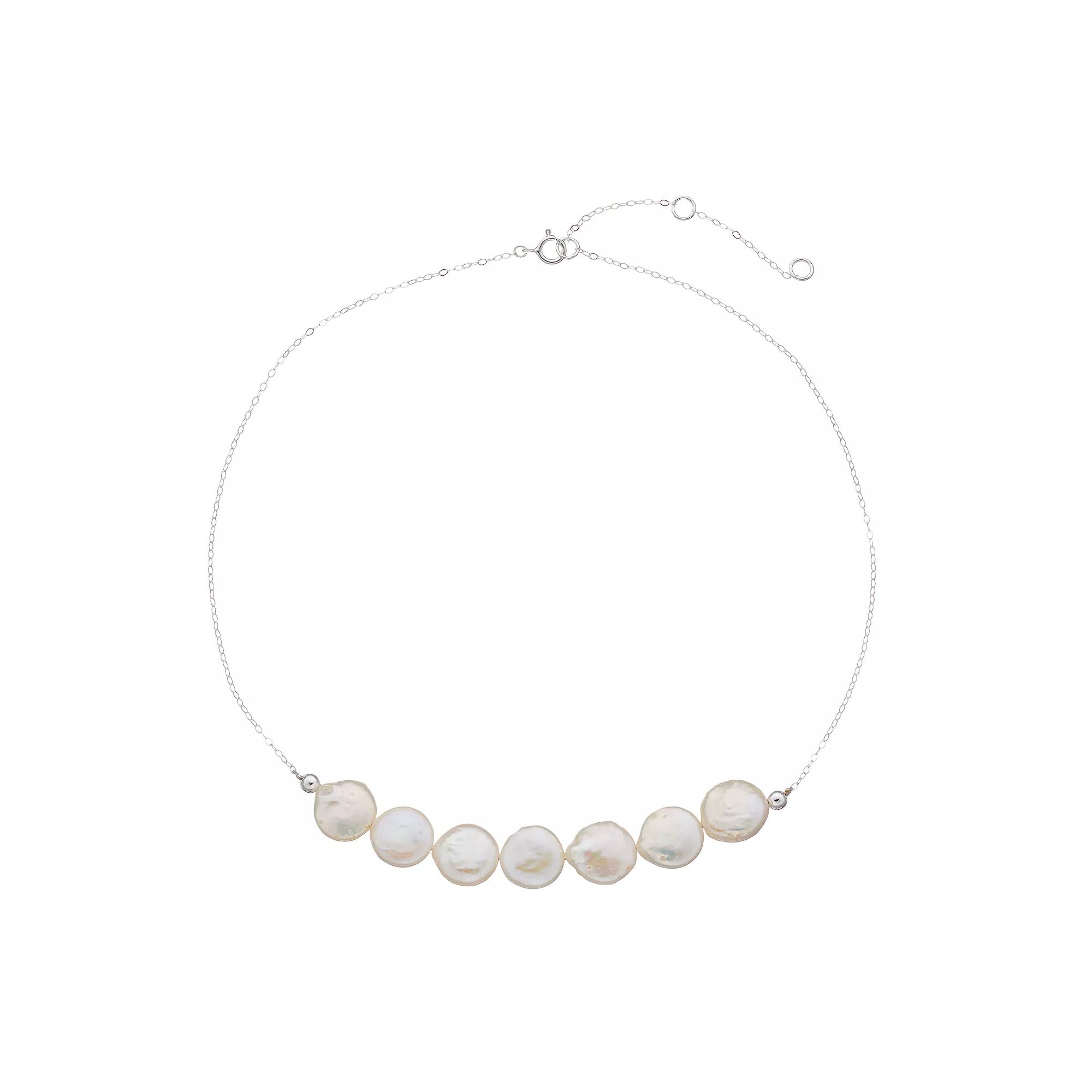 Aleure Precioso Sterling Silver Cultured Freshwater Pearl Frontal Necklace, Women's, Size: 16" Product Image