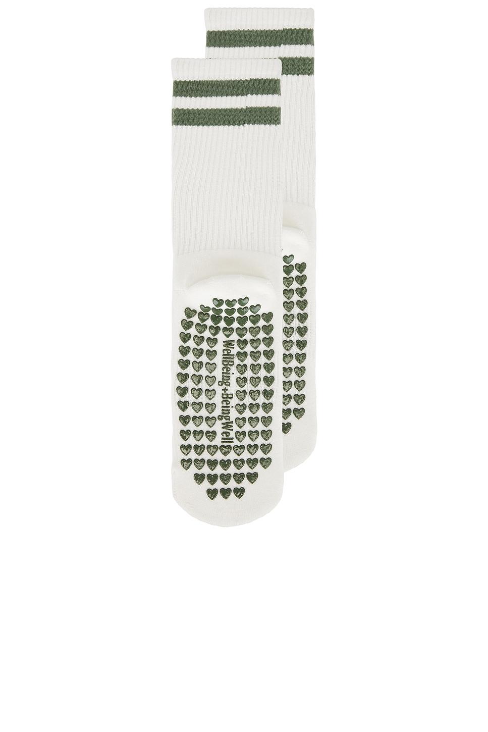 Striped Tube Grip Sock WellBeing + BeingWell Product Image