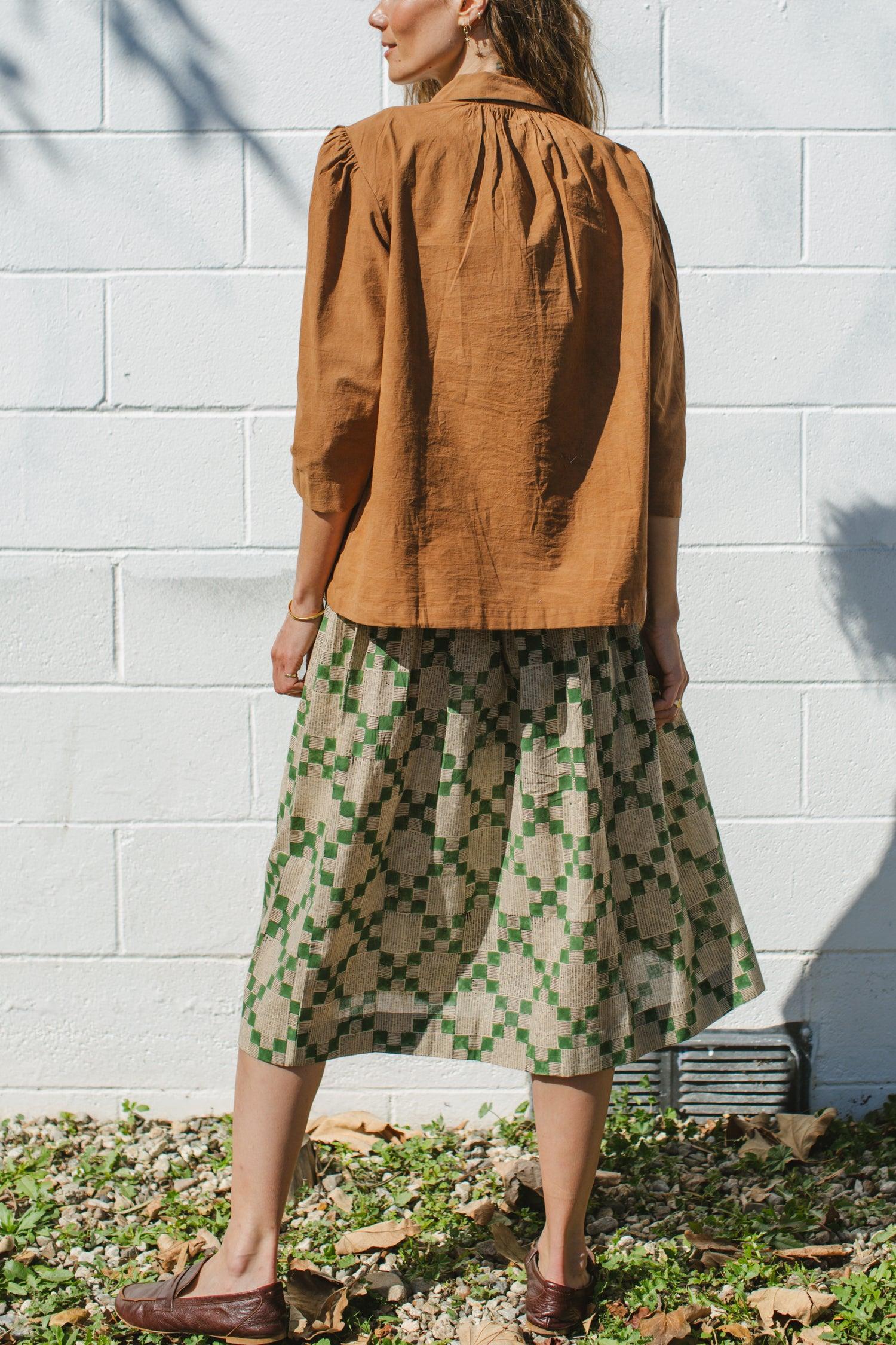 Checkered Green skirt Product Image