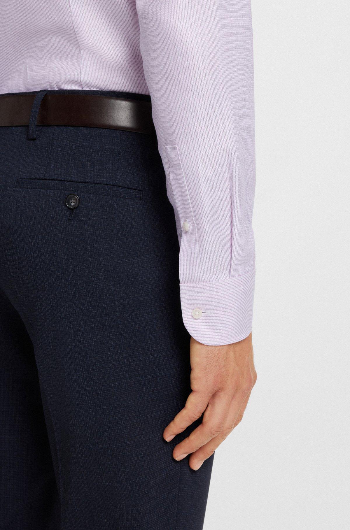 Slim-fit shirt in striped cotton twill Product Image