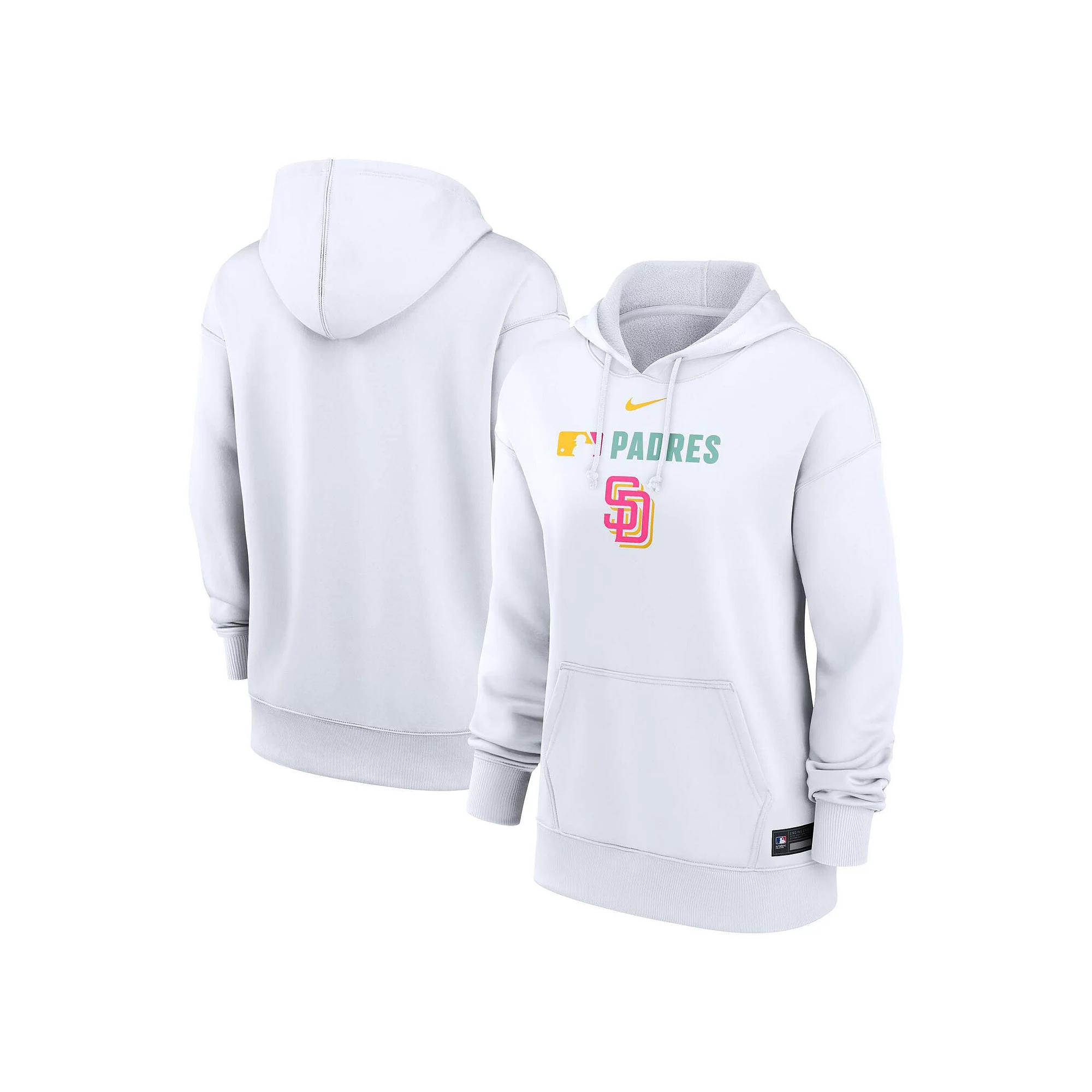 Women's Nike White San Diego Padres Authentic Collection City Connect Performance Pullover Hoodie,  Product Image