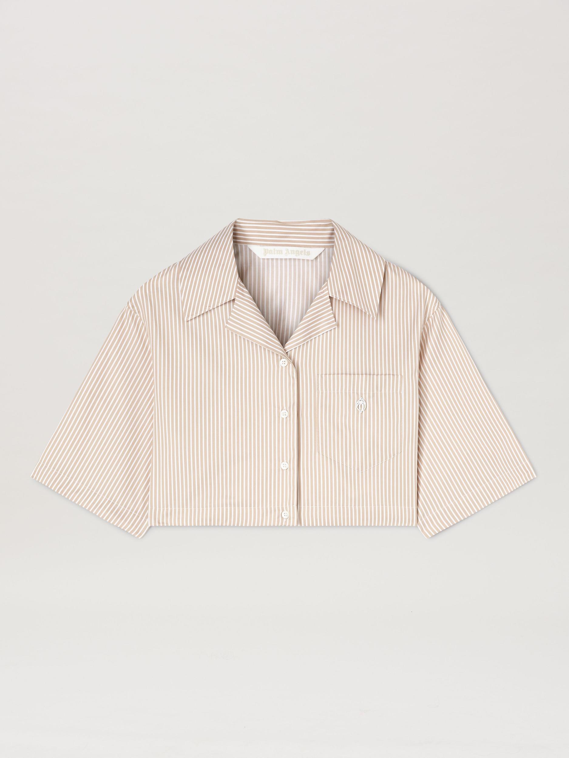 CURVED LOGO CROPPED SHIRT CAMEL - OFF WH Product Image