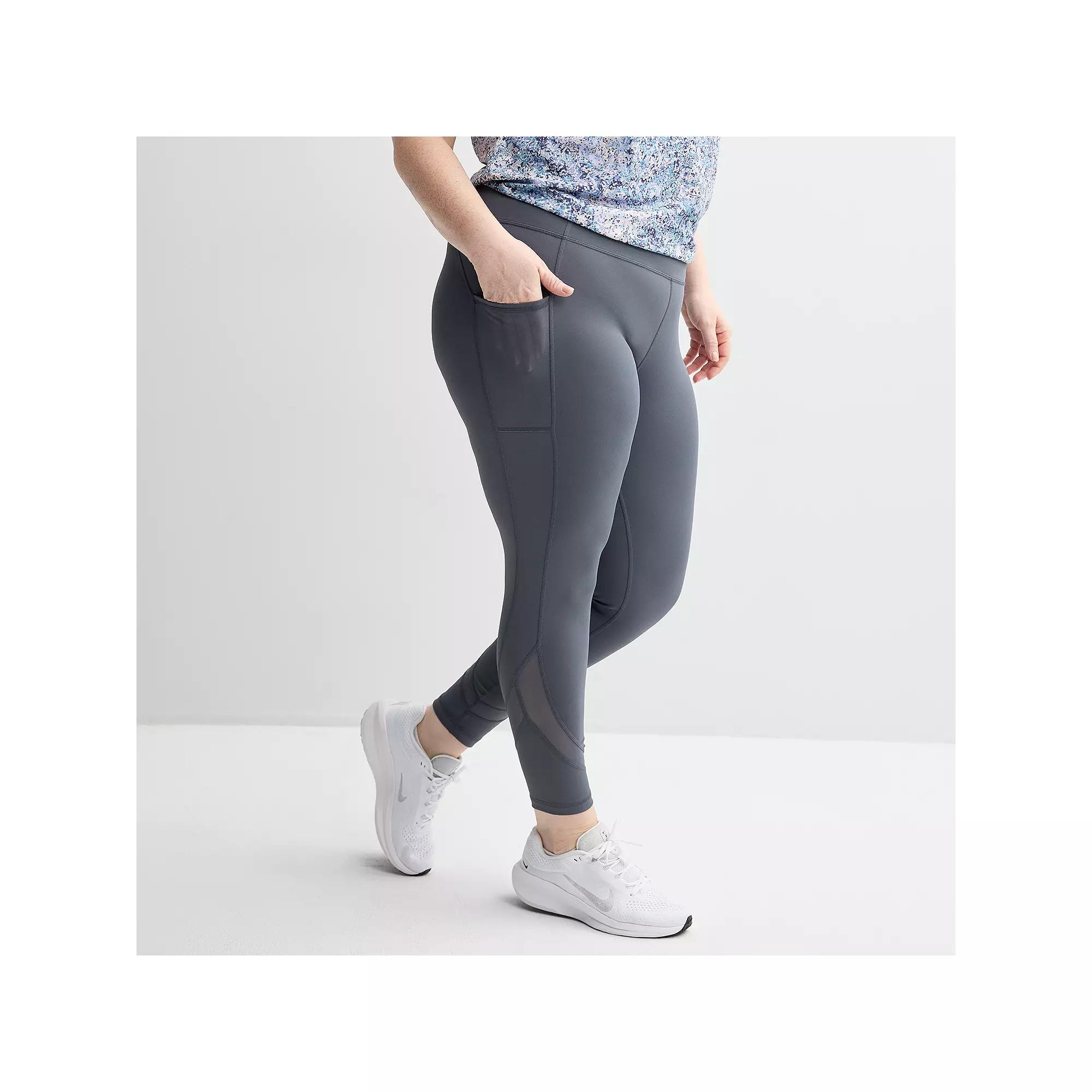 Plus Size Tek Gear Ultrastretch Mesh Pieced 7/8 Leggings, Womens Product Image