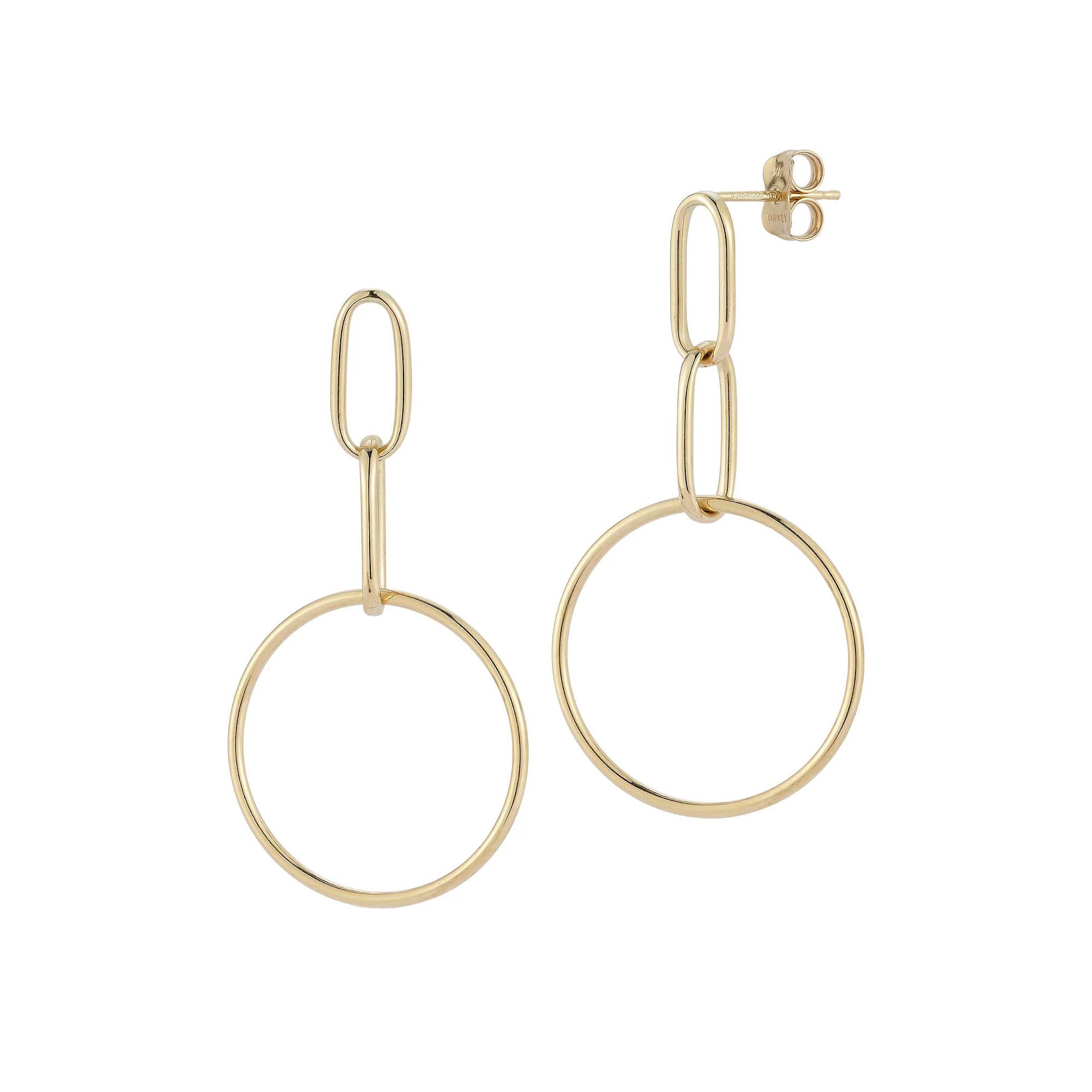 LUMINOR GOLD 14k Gold Circle Drop Earrings, Women's Product Image