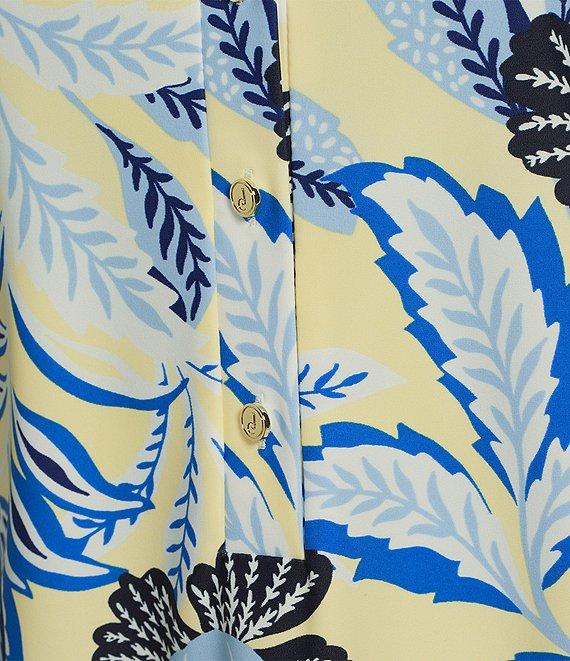 Jude Connally Susanna Blooming Botanics Print Point Collar 3/4 Sleeve Polished Classic Shirt Dress Product Image