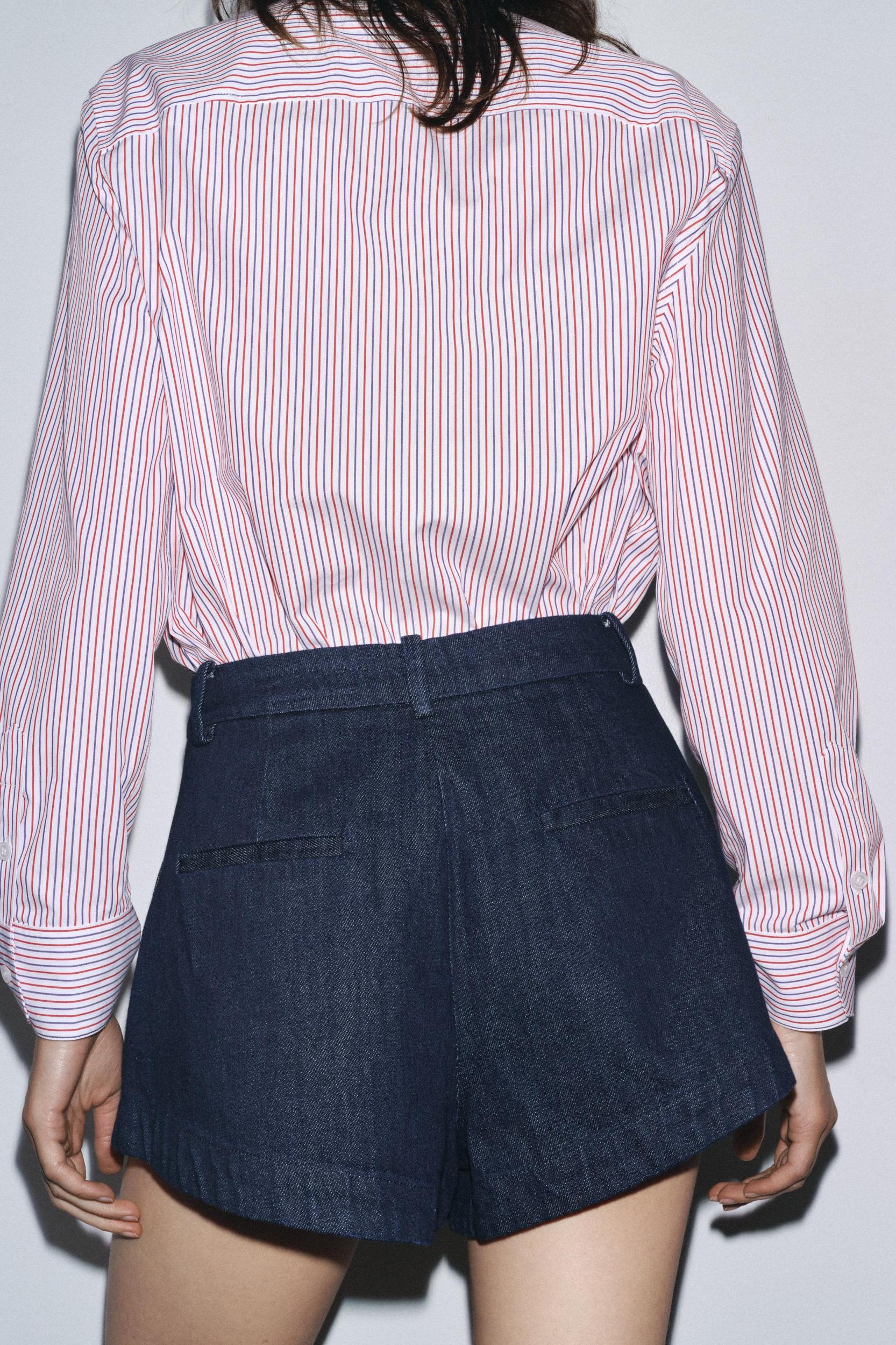 STRIPED POPLIN SHIRT ZW COLLECTION Product Image