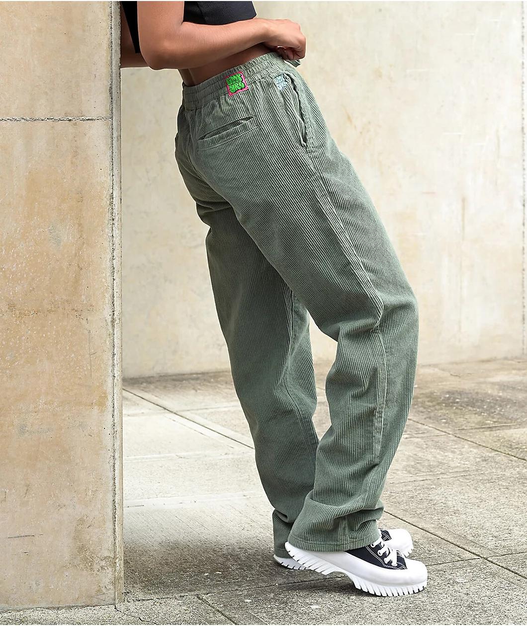 Empyre Jessie Sage Corduroy Elastic Waist Skate Pants Product Image