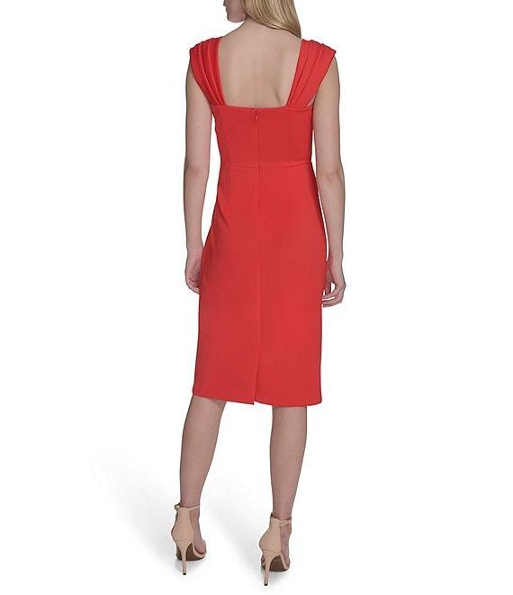 Vince Camuto Scuba Knit Square Neck Sleeveless Bodycon Dress Product Image