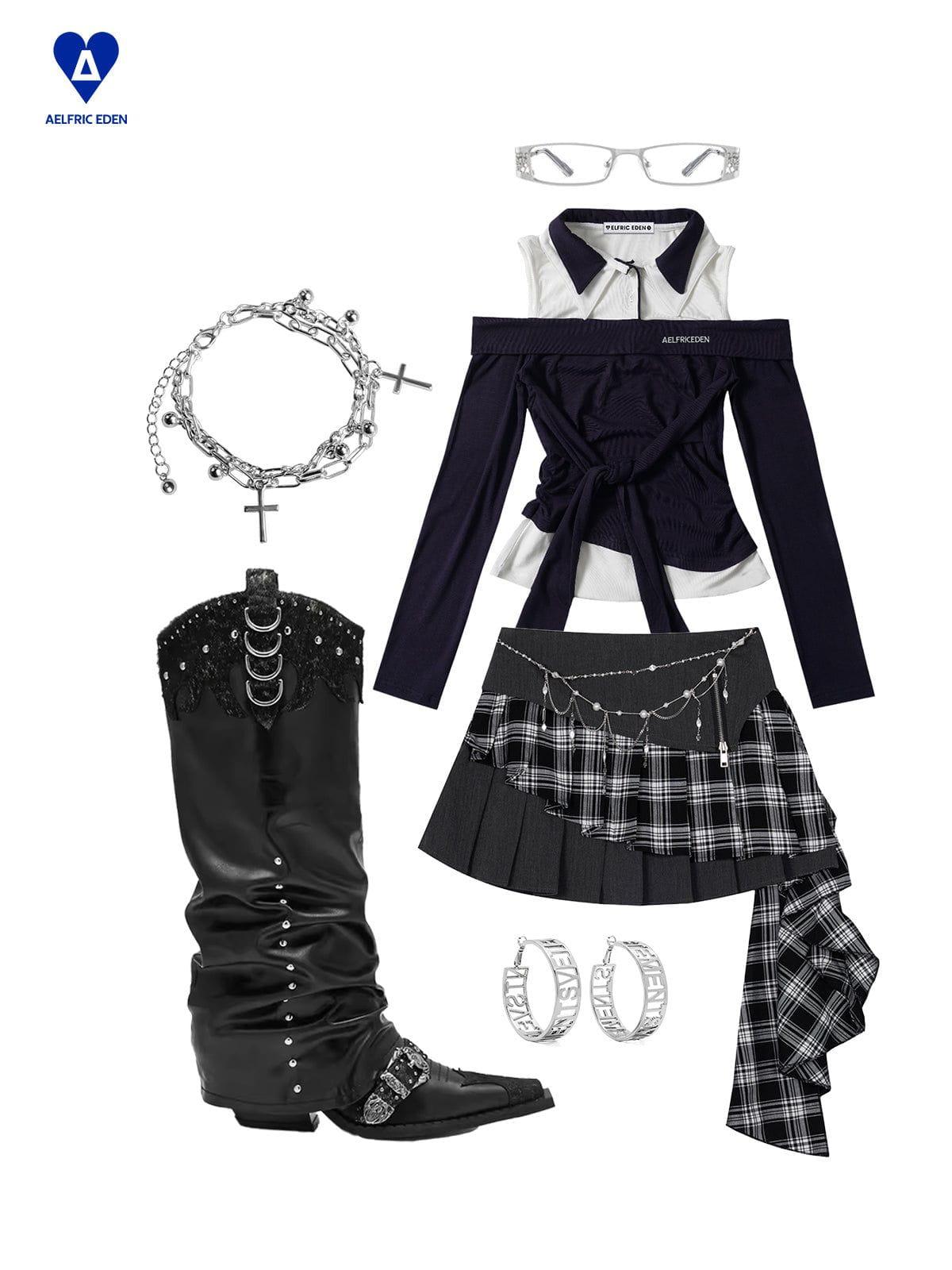 Aelfric Eden Chain Pleated Micro Mini Skirt Female Product Image