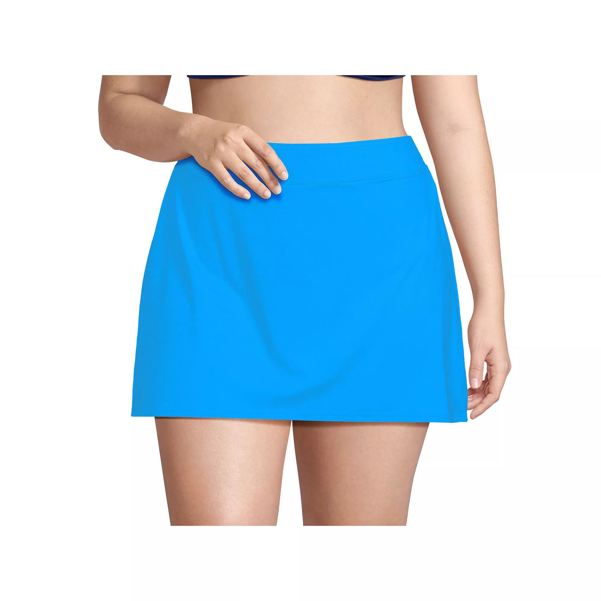Plus Size Lands' End UPF 50 Tummy Slimmer Swim Skirt, Women's, Size: 18 W, Freshwater Blue Product Image