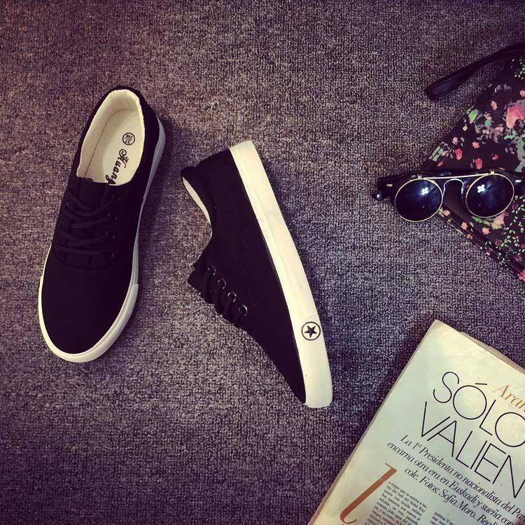 Lace-Up Couple Sneakers Product Image