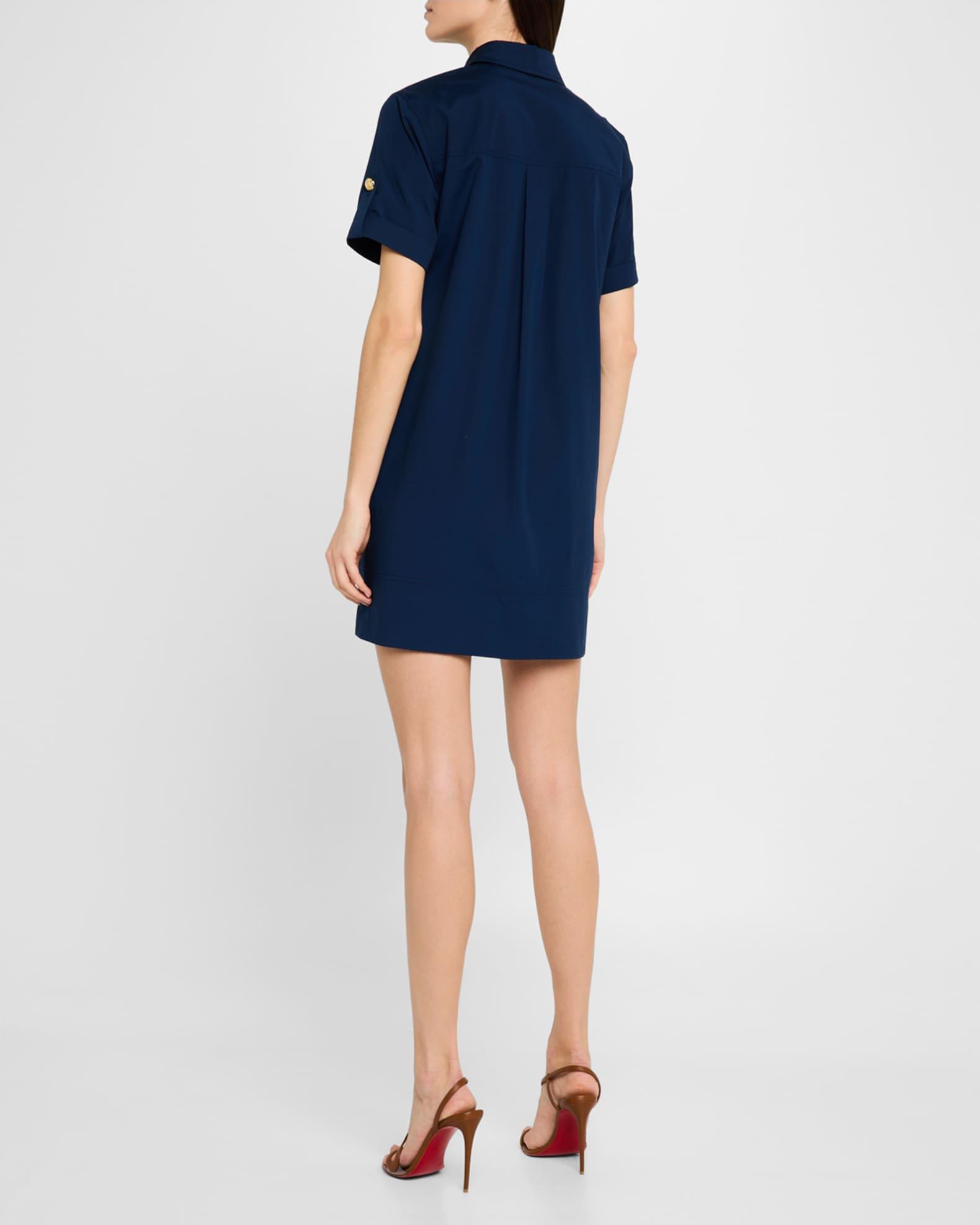 Lucca Short-Sleeve Cotton Shirtdress Product Image