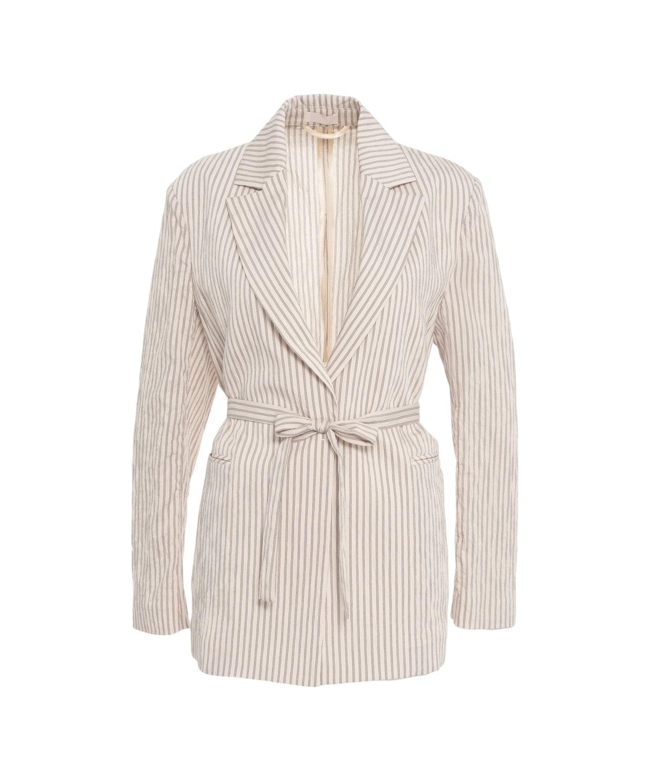 Striped blazer with waistband Product Image