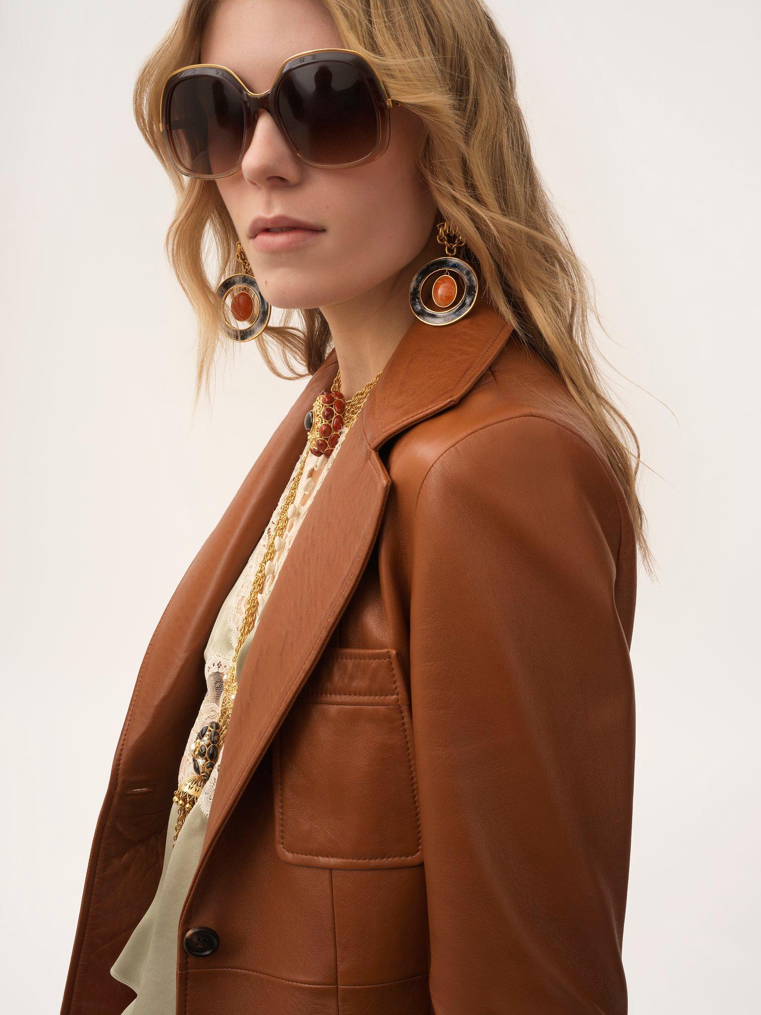 Tailored jacket in leather Product Image