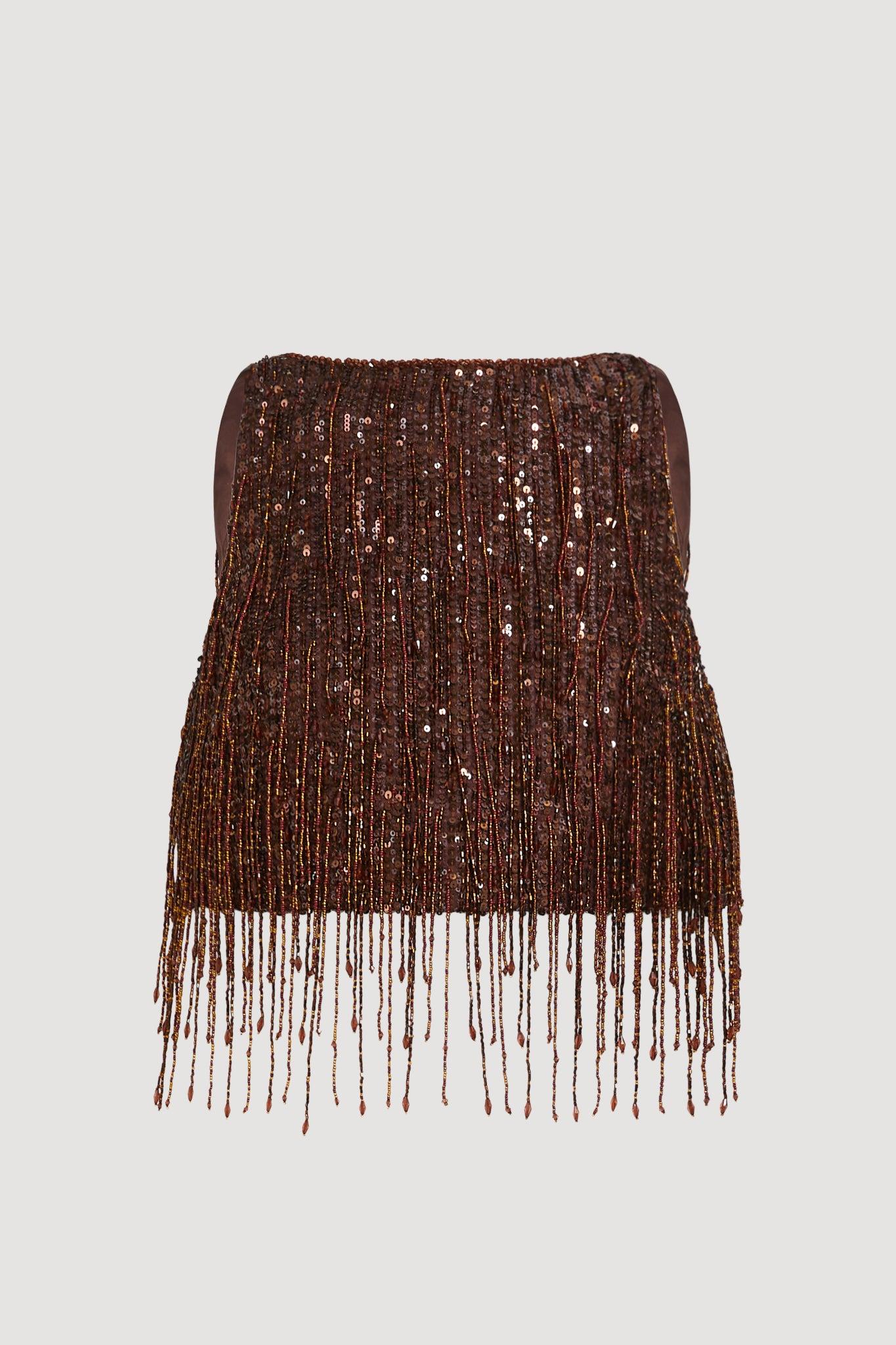 Aire Sequin Top-MAHOGANY / 4 Product Image