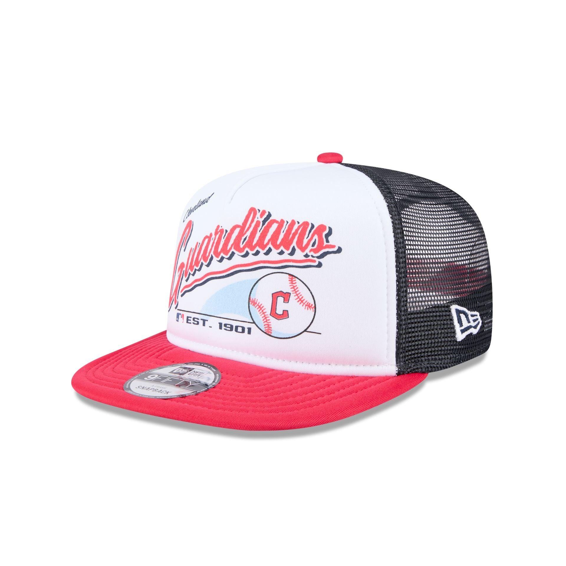 Cleveland Guardians Retro Script 9FIFTY A-Frame Trucker Hat Male Product Image