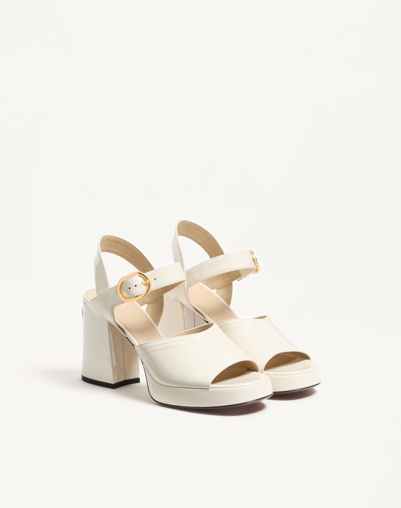 Fawcette Platform Sandal In Polished Calfskin 100Mm Product Image