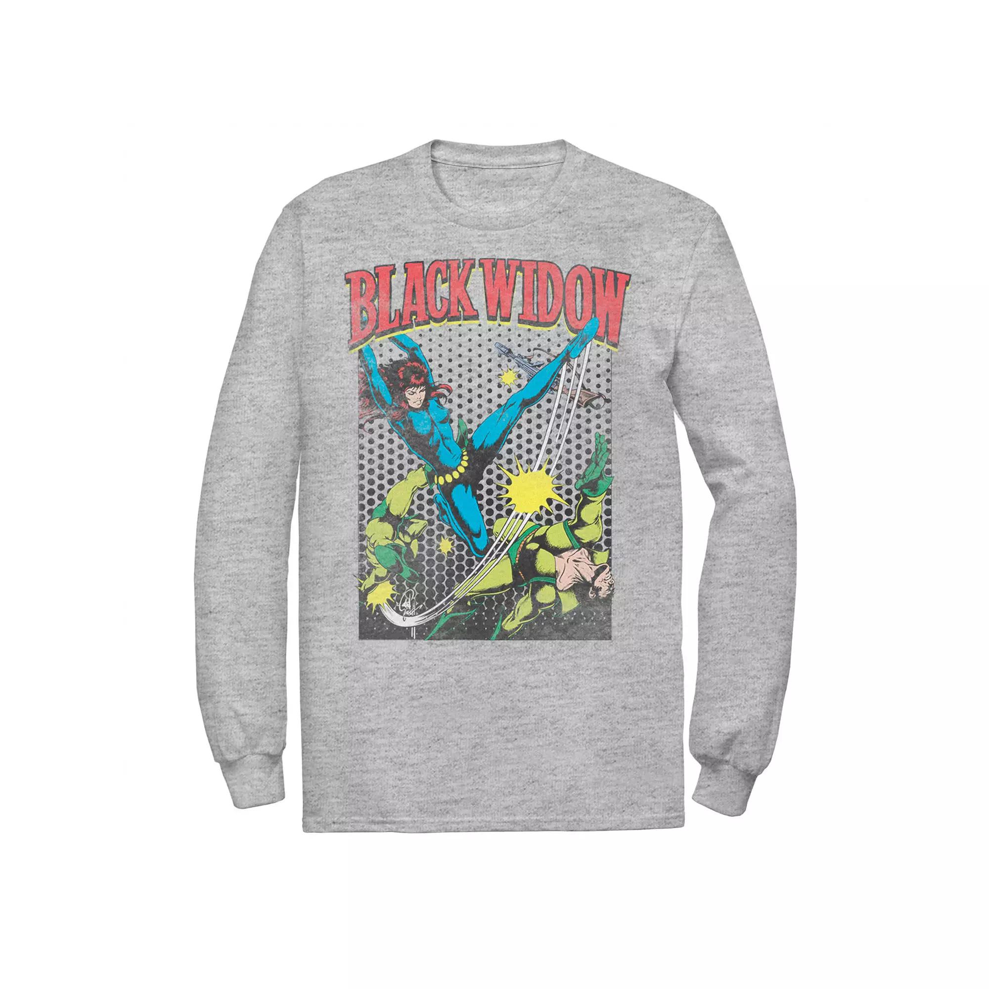 Men's Marvel Black Widow Classic Retro Comic Swing Tee,  Product Image