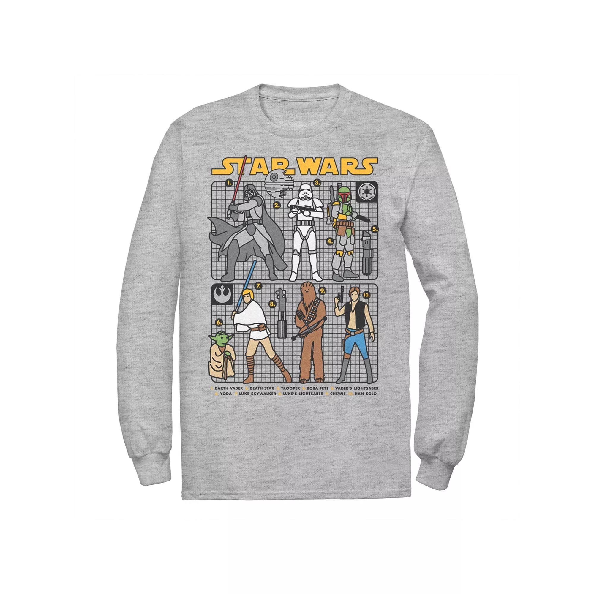 Men's Star Wars Crew Characters Darth Vader Han Solo Master Yoda Luke Skywalker Tee,  Product Image