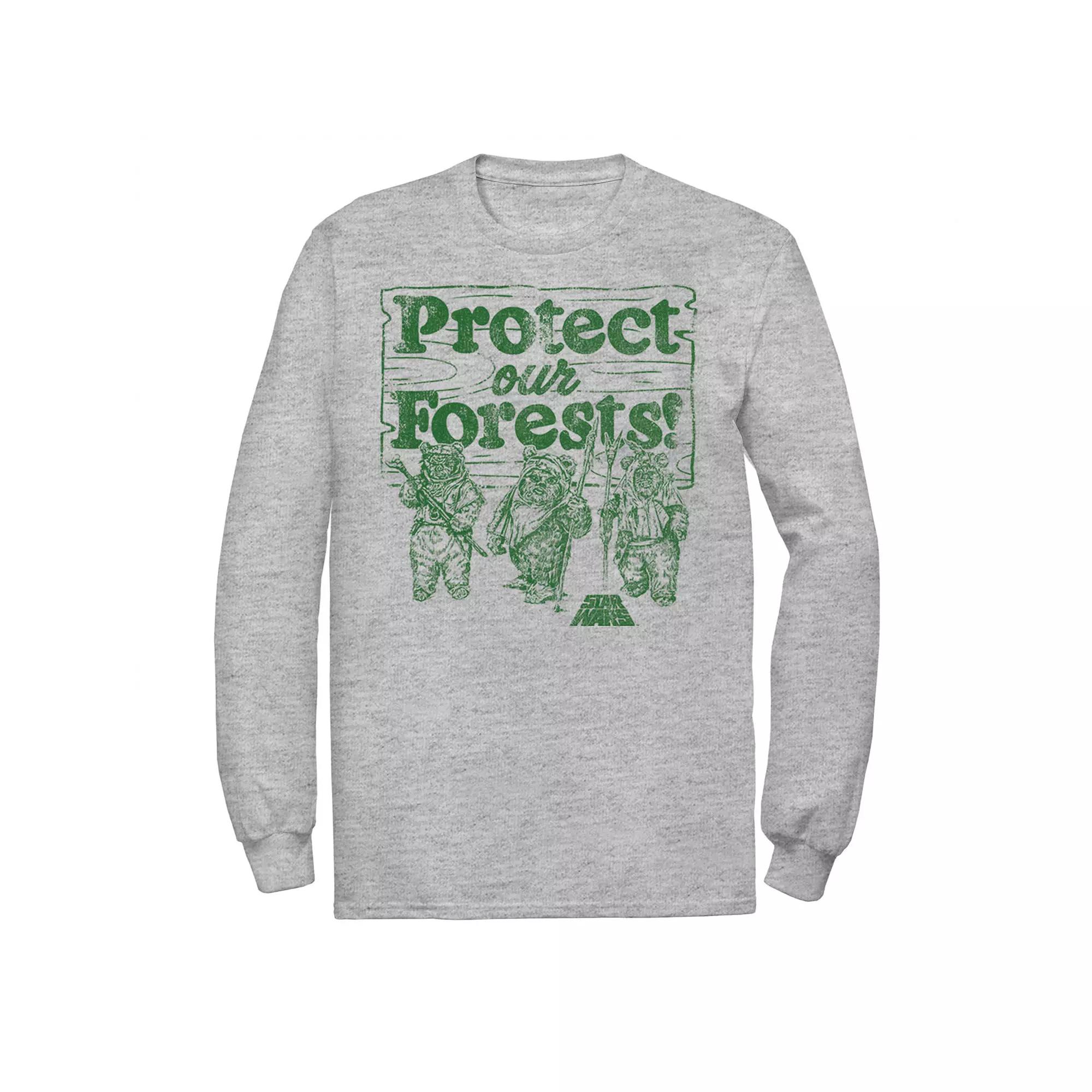Men's Star Wars Ewoks Protect Our Forests Camp Tee, Size: 3XL, Athletic Grey Product Image